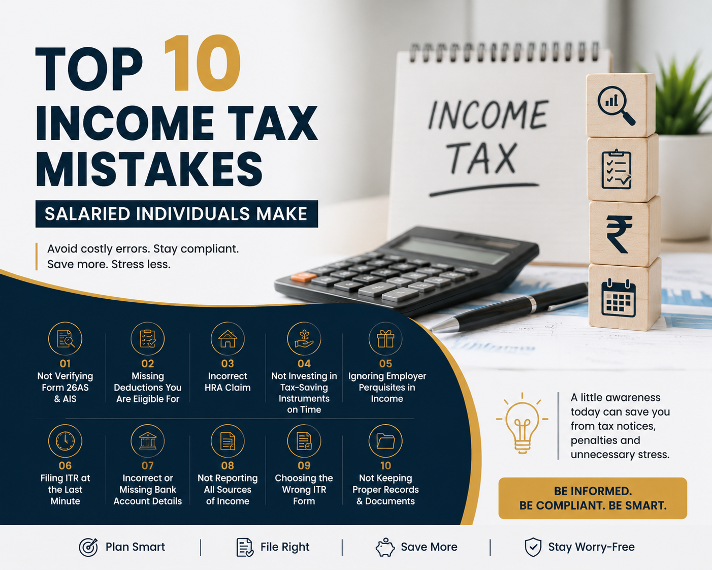 Top 10 Income Tax Mistakes Salaried Individuals Make