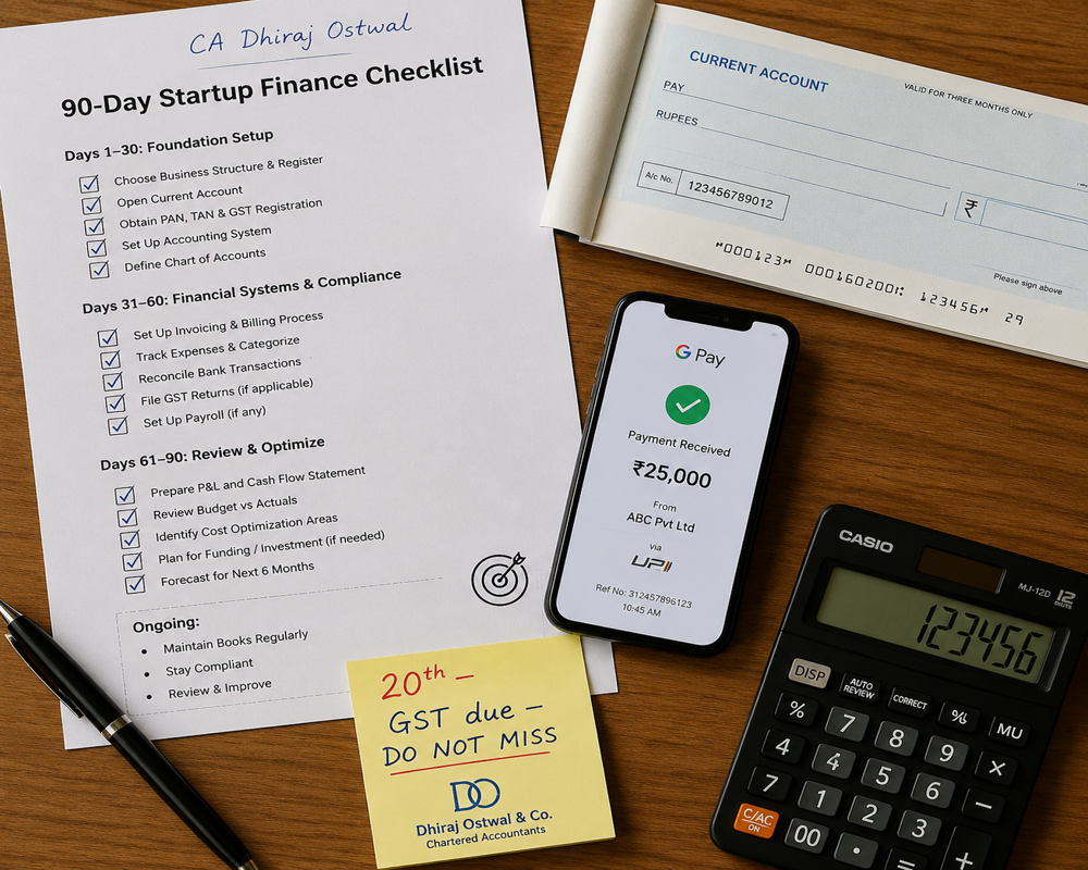 First 90 Days Of Startup Finance - A CA Firm’s Checklist