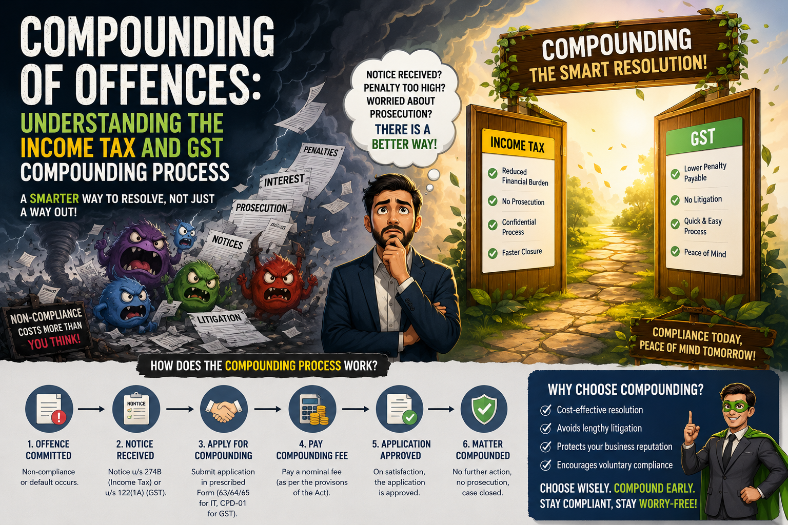 Compounding Of Offences: Understanding The Income Tax And GST Compounding Process