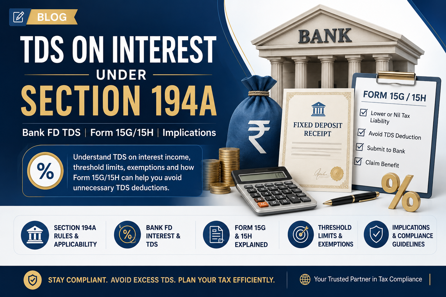 Section 194A – TDS On Interest Other Than Interest On Securities: Applicability, Rates, Exemptions &
