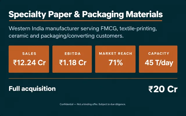 Project Meridian — Specialty Paper & Packaging Materials Manufacturer